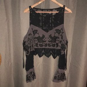 For love and lemons purple lace blouse